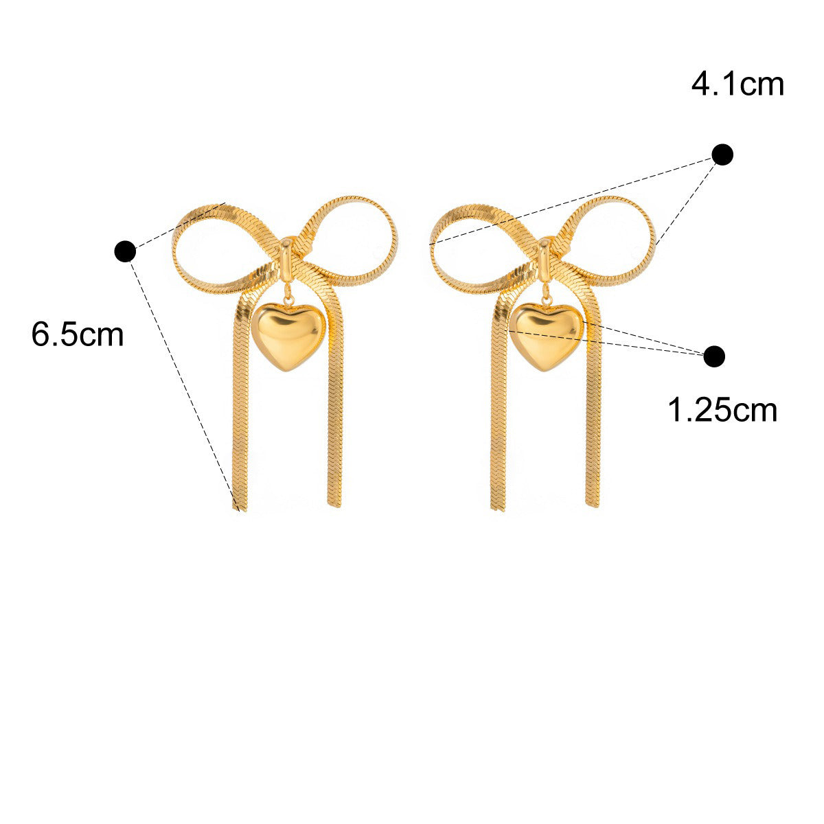 18K gold elegant bow design ring necklace bracelet earrings set