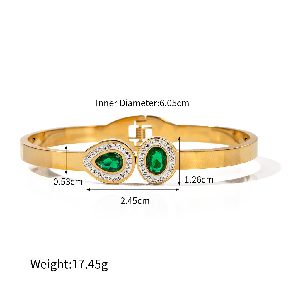 18K gold exquisite and dazzling zircon design light luxury style bracelet