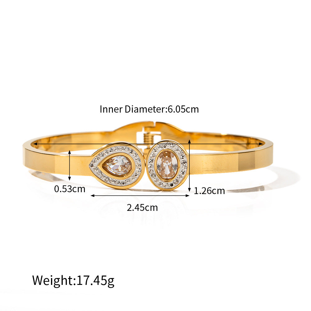 18K gold exquisite and dazzling zircon design light luxury style bracelet