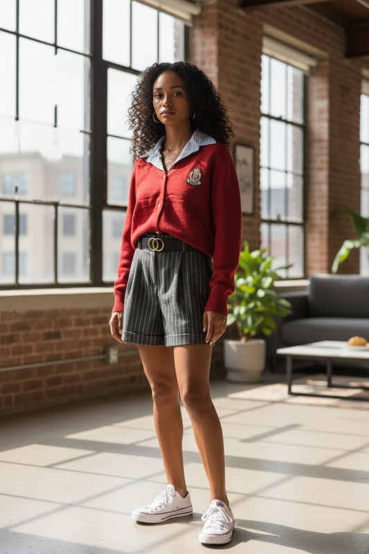 Burgundy felső és szürke nadrág szett