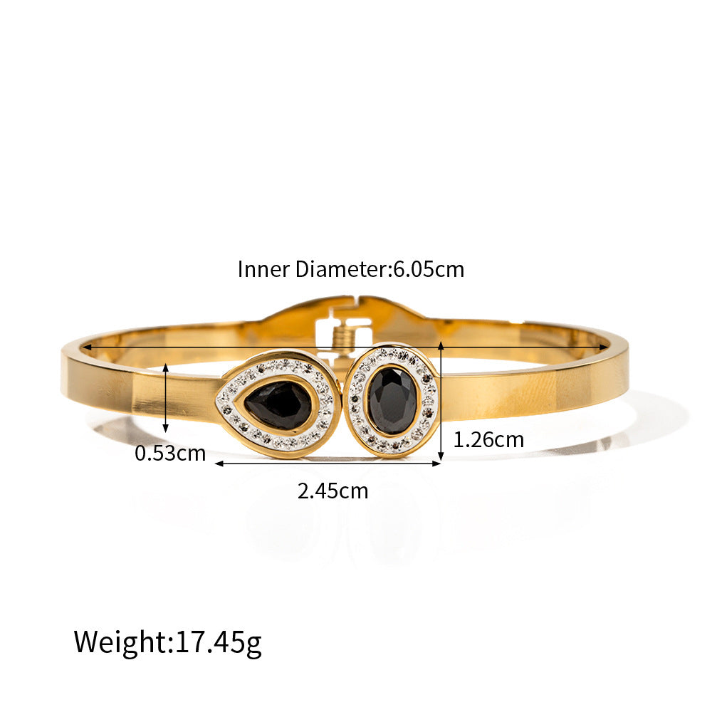 18K gold exquisite and dazzling zircon design light luxury style bracelet