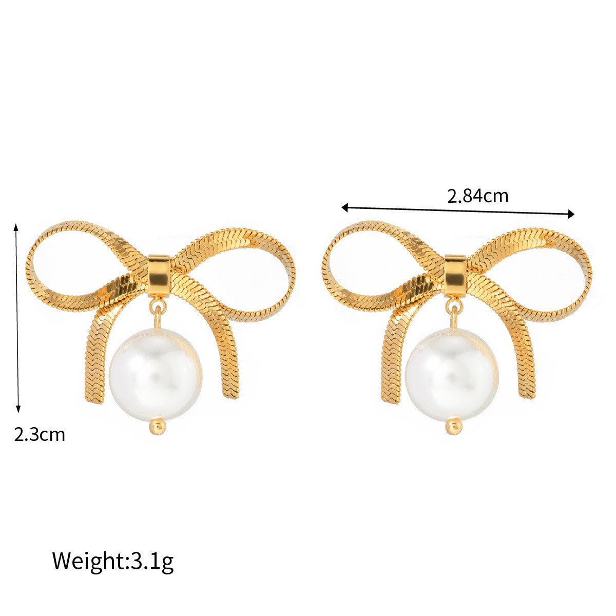 18K gold elegant bow design ring necklace bracelet earrings set