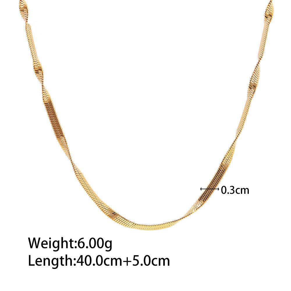 18K Gold Fashion Trend Chain Design Bracelet Necklace Set