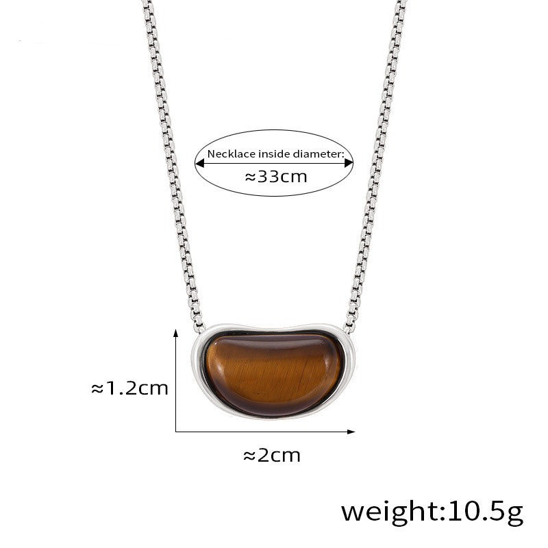 18K gold exquisite and noble geometric inlaid gemstone design simple style pendant necklace