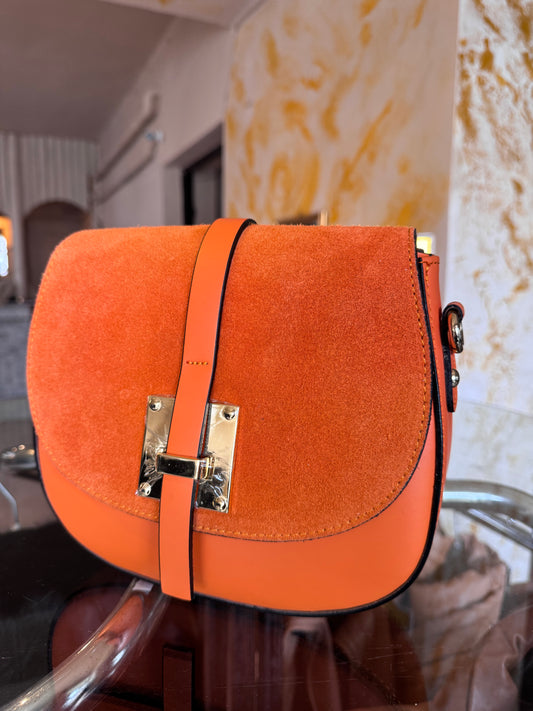 Olasz bőr narancs crossbody