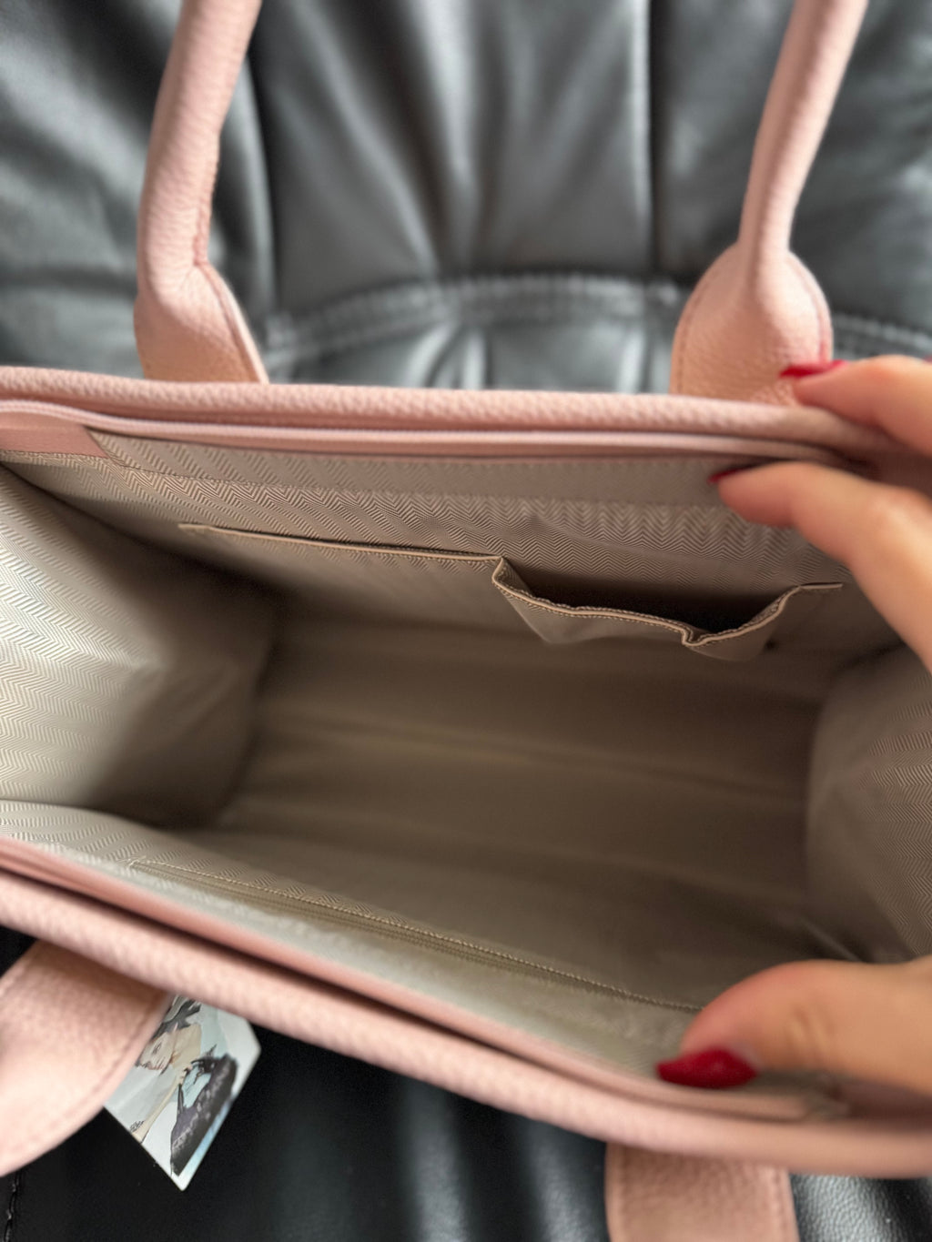 Bézs- rózsaszín  fonott táska